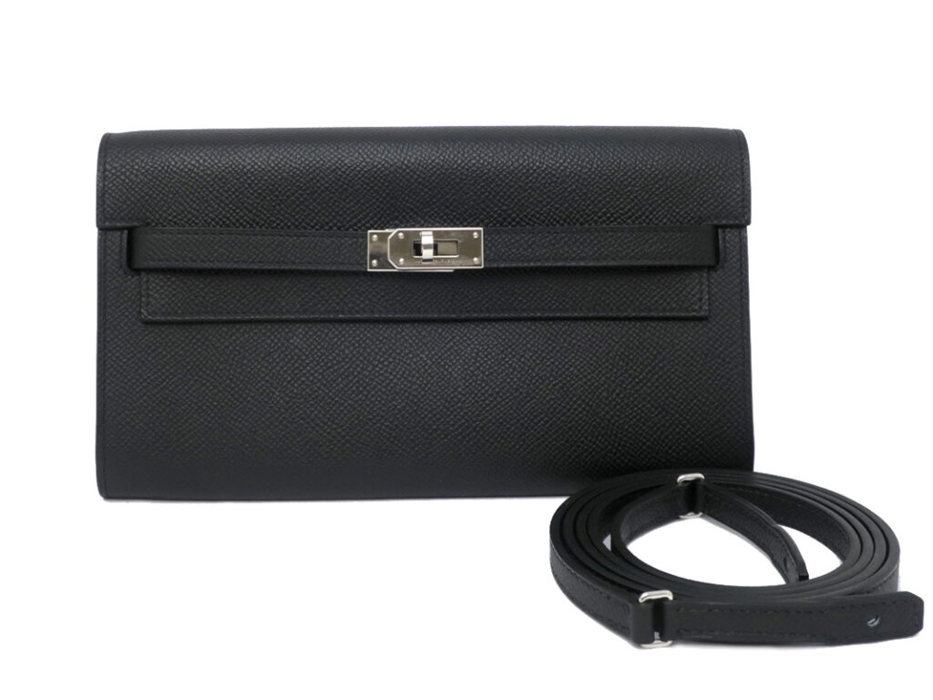 エルメス  ケリーウォレット ロング トゥーゴー ブラック シルバー金具 ヴォーエプソン U刻印