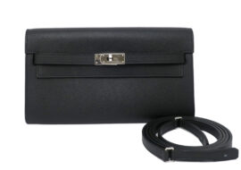 エルメス  ケリーウォレット ロング トゥーゴー ブラック シルバー金具 ヴォーエプソン U刻印