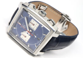 タグホイヤー モナコ クロノグラフ CBL2111.FC6453 ブルー SS レザー