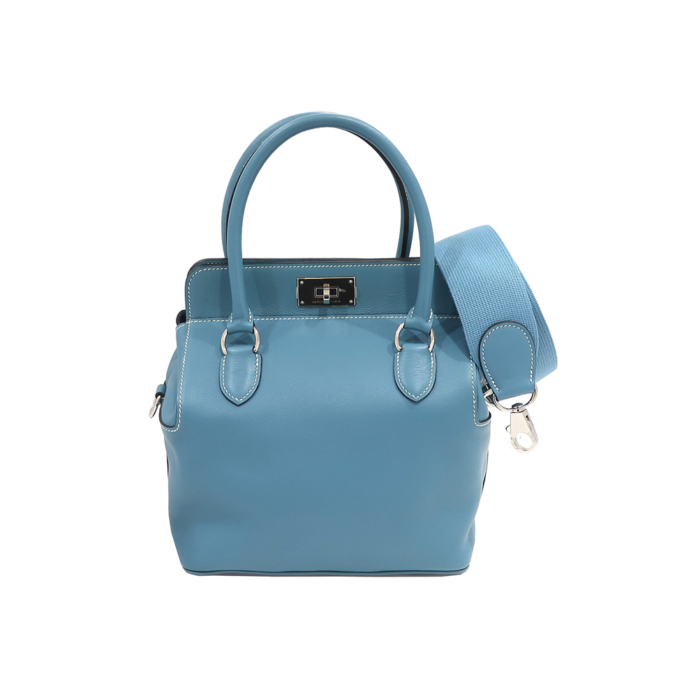 エルメス HERMES ツールボックス20 ブルージーン スイフト シルバー金具