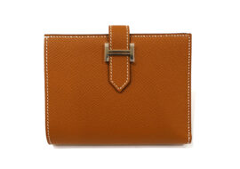 エルメス HERMES ベアンコンパクト ゴールド エプソン B刻印 二つ折り財布
