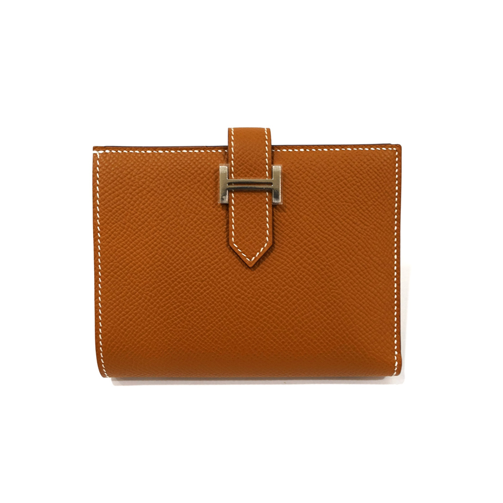 エルメス HERMES ベアンコンパクト ゴールド エプソン B刻印 二つ折り財布