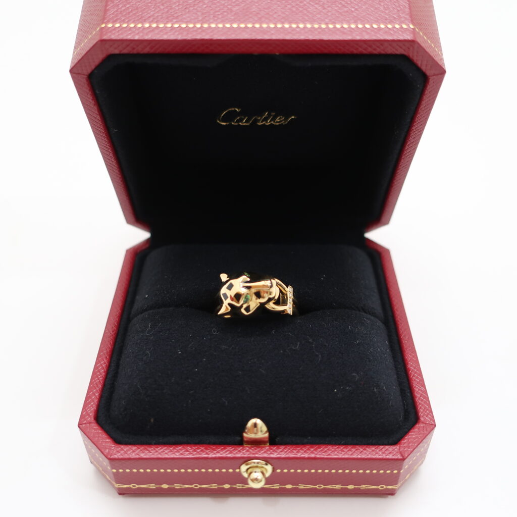 カルティエ パンテール ドゥ カルティエ リング パンサー 750YG イエローゴールド  ダイヤモンド ツァボライトガーネット