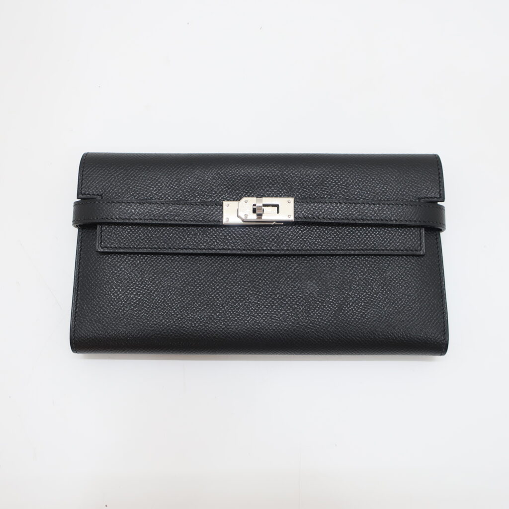 エルメス ケリーウォレット ブラック エプソン シルバー金具