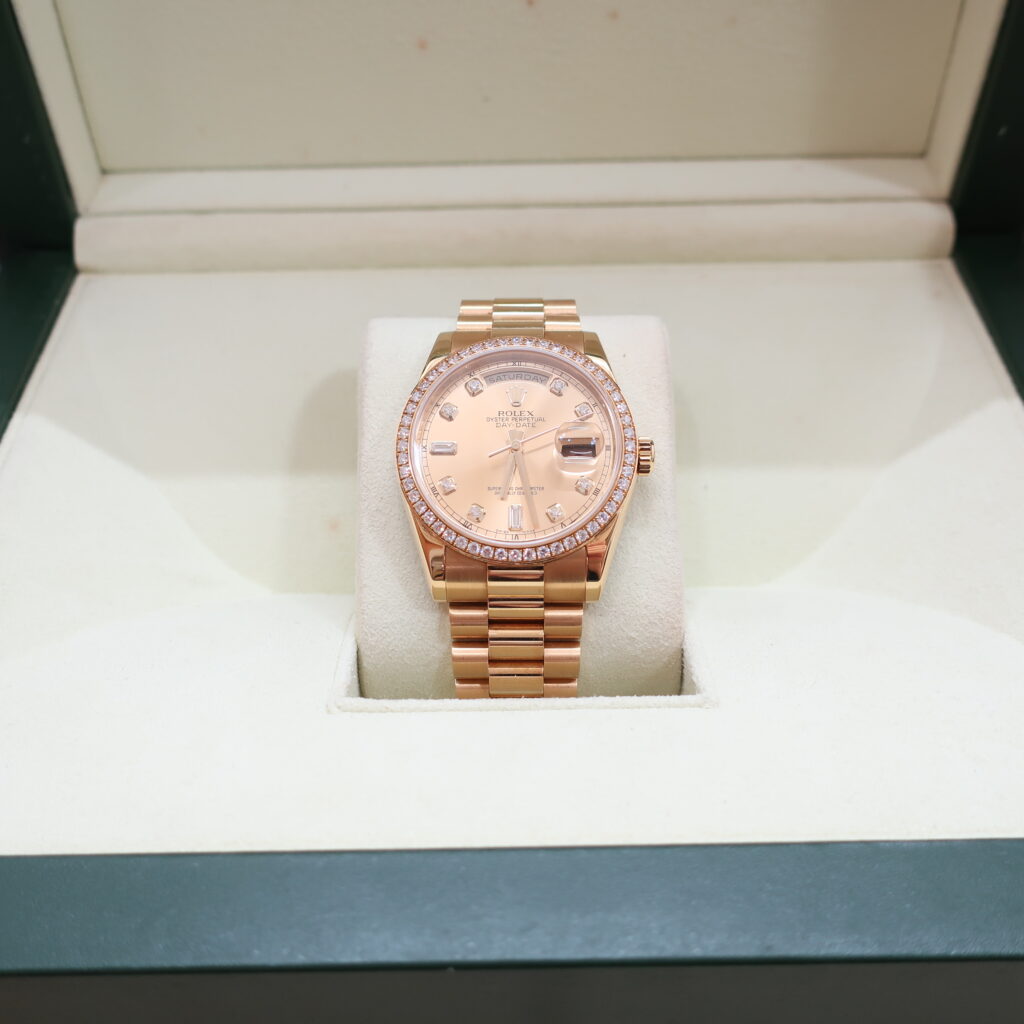 ロレックス デイデイト K18YG イエローゴールド 118348A シャンパン文字盤 ダイヤ