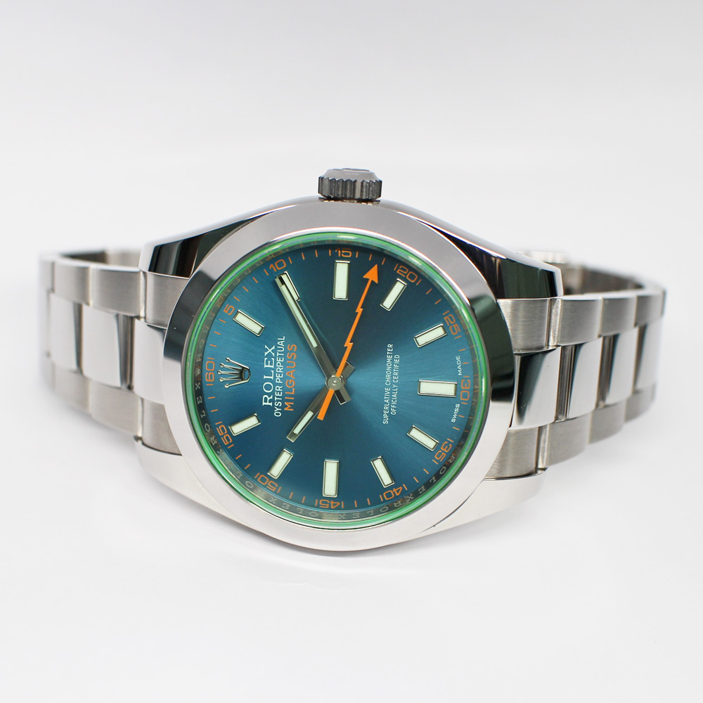 ロレックス ミルガウス 116400GV Zブルー 保証書付き 2019年
