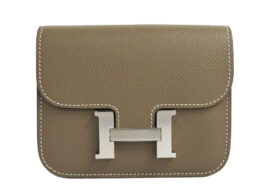 エルメス コンスタンススリム エトゥープ シルバー金具 エプソン Z刻印 2021年 財布 レディース 新品