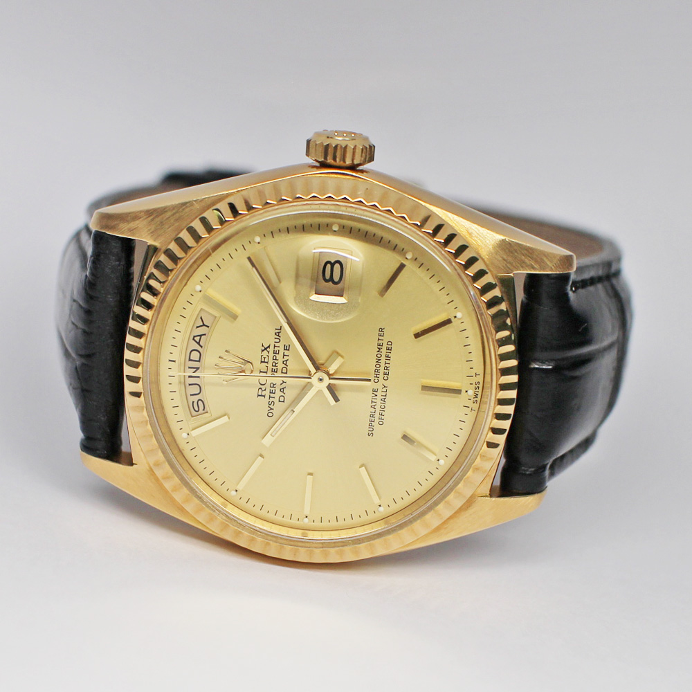 ロレックス デイデイト 1803 10番 60年代 シャンパン YG 革