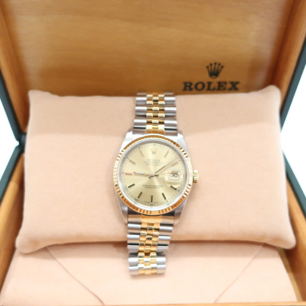 ロレックス デイトジャスト 16233 SS YG シャンパンゴールド文字盤 ジュビリーブレス