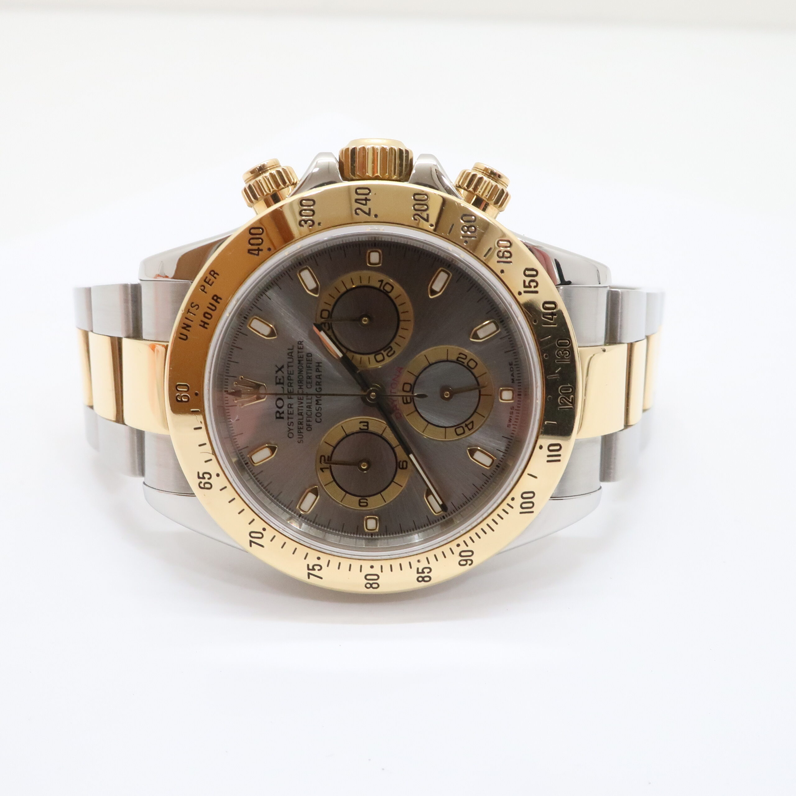 ロレックス デイトナ 116523 グレー文字盤 SS YG コンビ 750 イエローゴールド