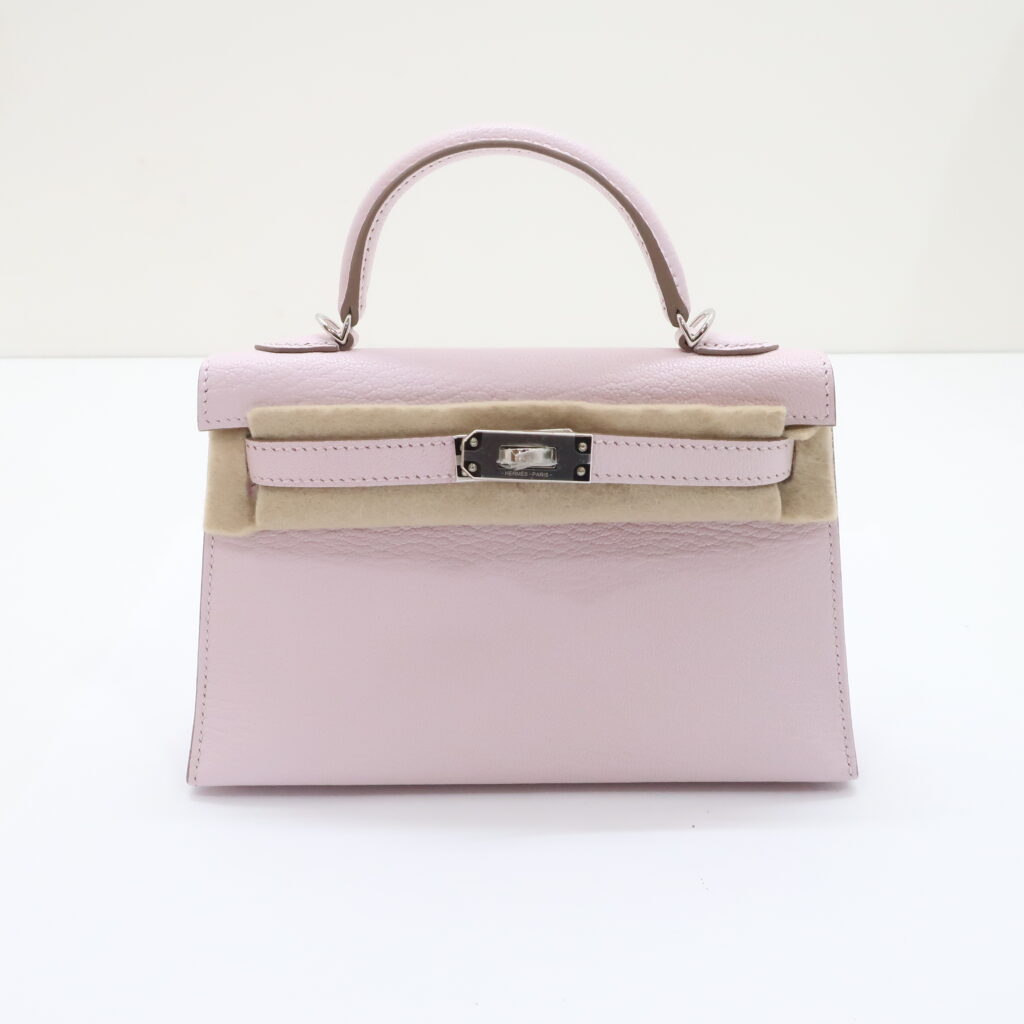 エルメス ミニケリー モーヴペール シルバー金具 シェーブル
