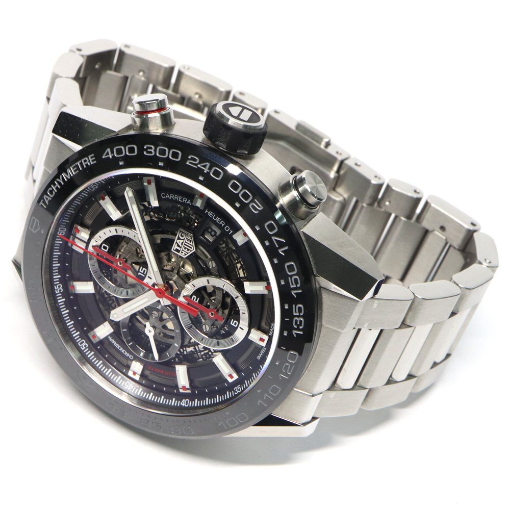 タグホイヤー カレラ キャリバーホイヤー01 CAR2A1W-0 スケルトン SS クロノグラフ