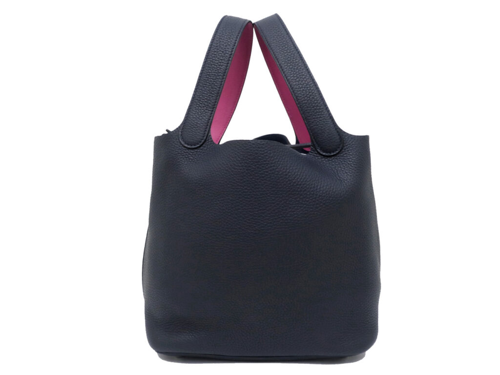 エルメス ピコタンロックMM エクラ 22 ブルーニュイ ローズパープル シルバー金具 トリヨンクレマンス A刻印