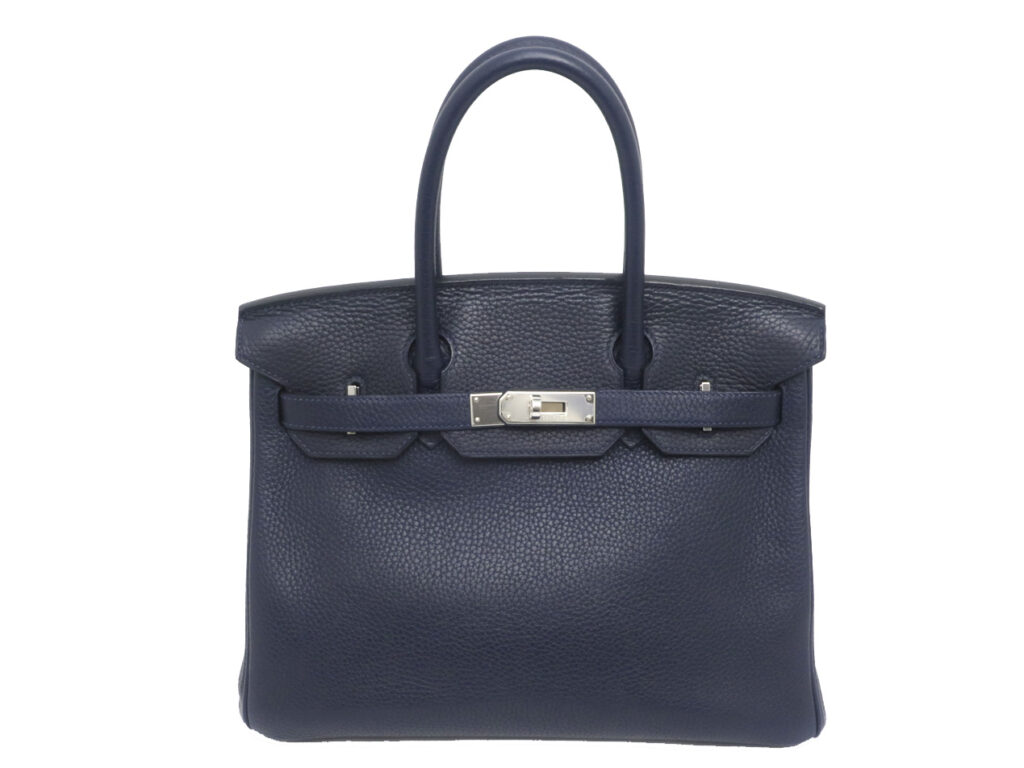 エルメス バーキン30 ヴェルソ トリヨンクレマンス ブルーニュイ ローズパープル シルバー金具 C刻印