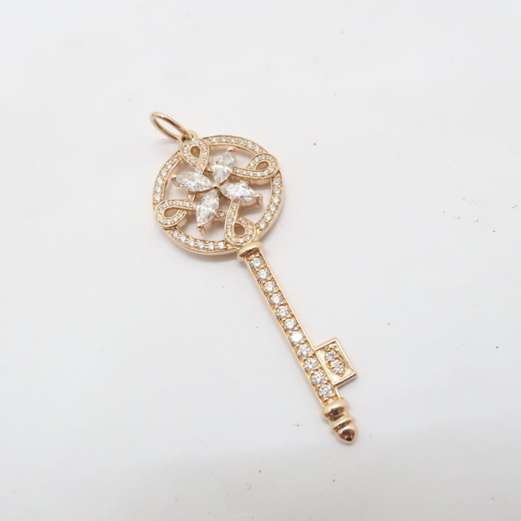 ティファニー ビクトリアキー ネックレストップ 750PG ピンクゴールド ダイヤモンド