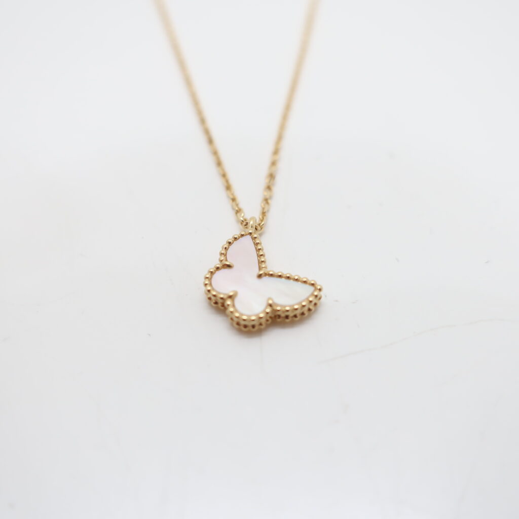 ヴァンクリーフ＆アーペル スウィートアルハンブラ パピヨン ネックレス VCARF69300 K18YG イエローゴールド マザーオブパール