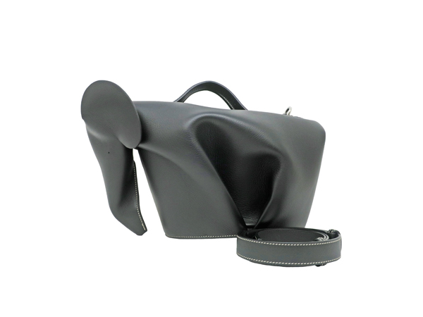 ロエベ エレファントバッグ ラージ ハンド ショルダー レザー ブラック B623A18X01