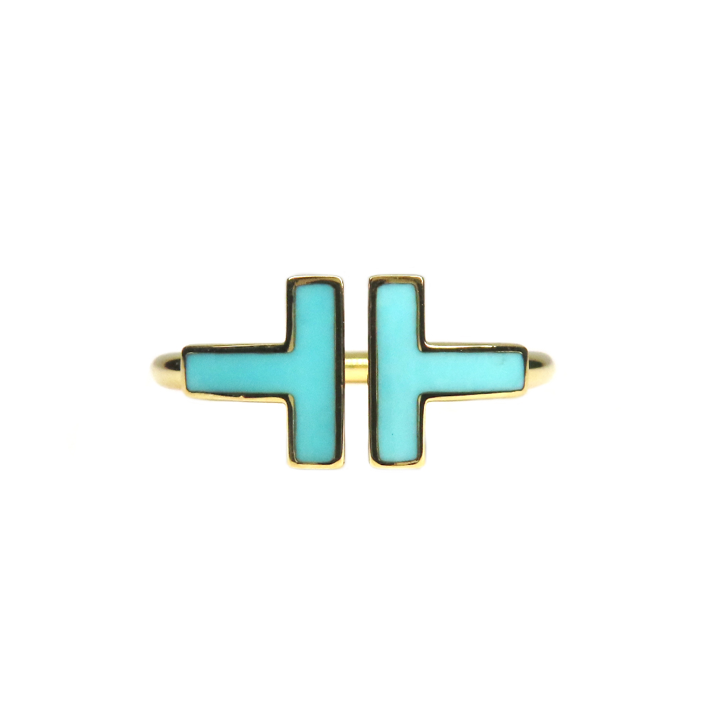 ティファニー リング Tワイヤー ターコイズ 750YG