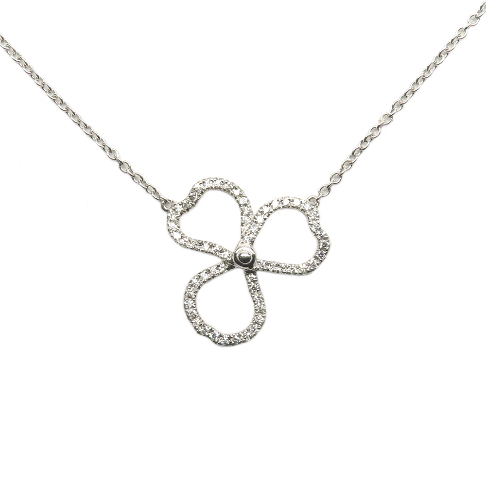 ティファニー ネックレス ペンダント ペーパーフラワー オープン Pt950 プラチナ パヴェダイヤモンド