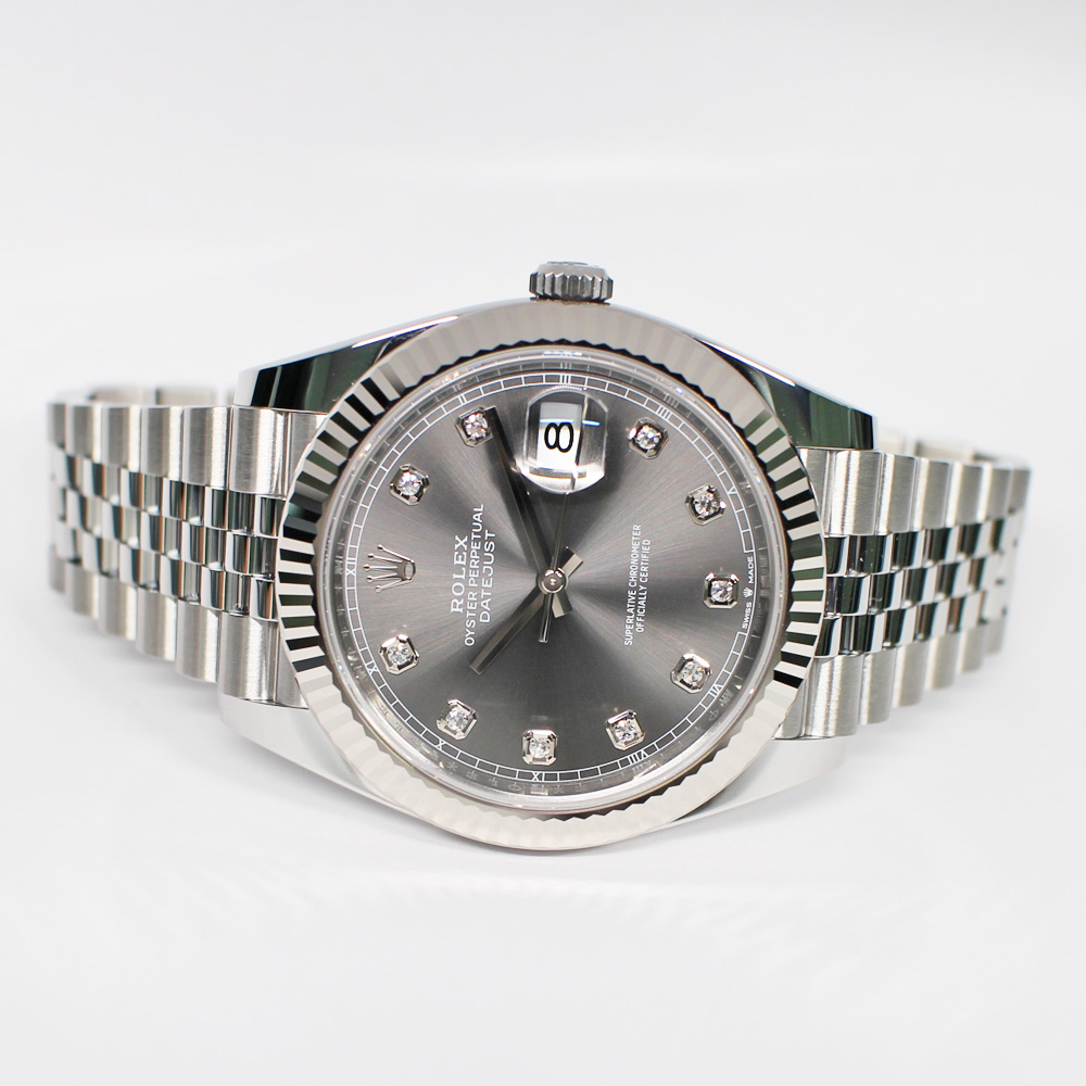 ロレックス デイトジャスト 41 126334G スレート ダイヤ SS WG ジュビリー 保証書付き 2024年 新品