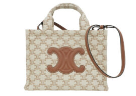 セリーヌ スモールカバタイス トリオンフ ホワイト キャンバスプリント 199162EZ6.01BC