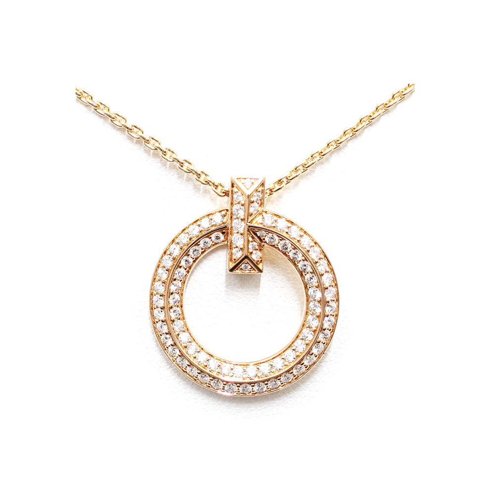 ティファニー TIFFANY ティファニーT ネックレス Tワン サークルダイヤ 750PG