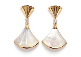 ブルガリ BVLGARI ディーヴァ ドリーム ピアス ダイヤモンド 白蝶貝 750PG