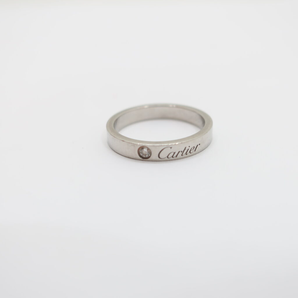 カルティエ エングレーヴド 1Pダイヤンモンド リング Pt950