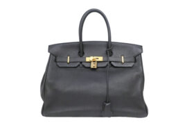 エルメス バーキン35 トリヨンクレマンス ブラック ゴールド金具 □H刻印