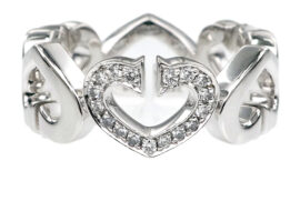 CARTIER カルティエ B4041500 リング Cハート ダイヤ 750WG