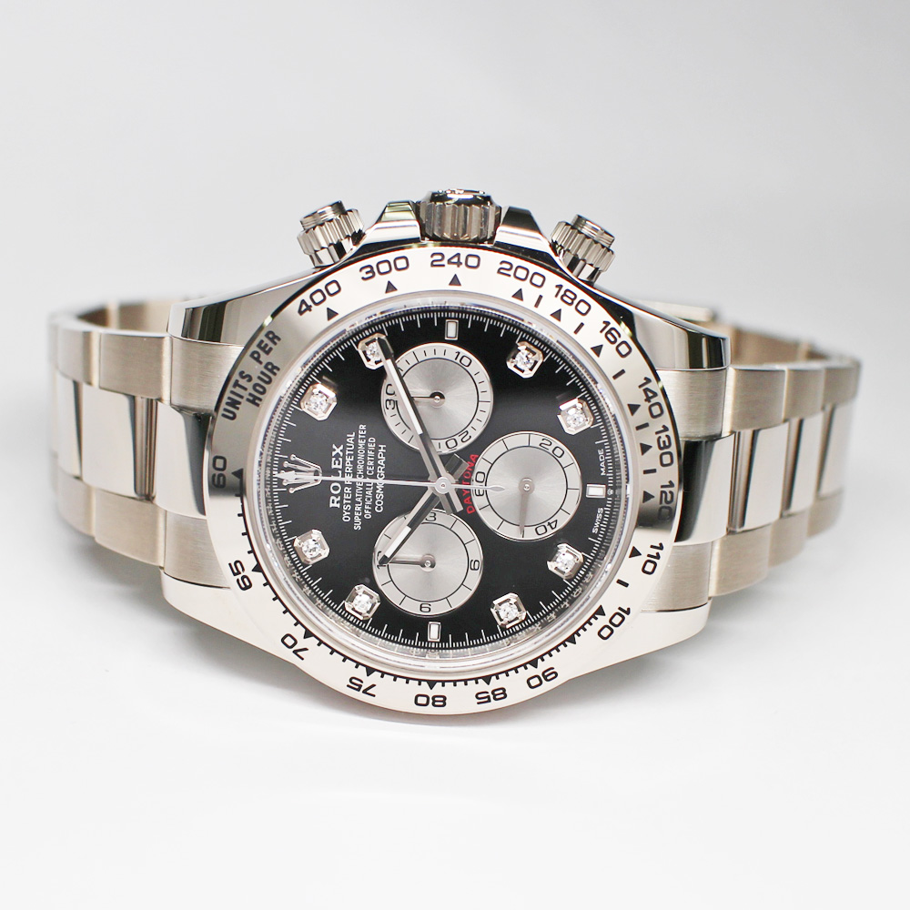 ロレックス デイトナ 126509G ランダム ブライトブラック スチール WG ダイヤ 自動巻き メンズ 保証書付き 2024年 新品同様
