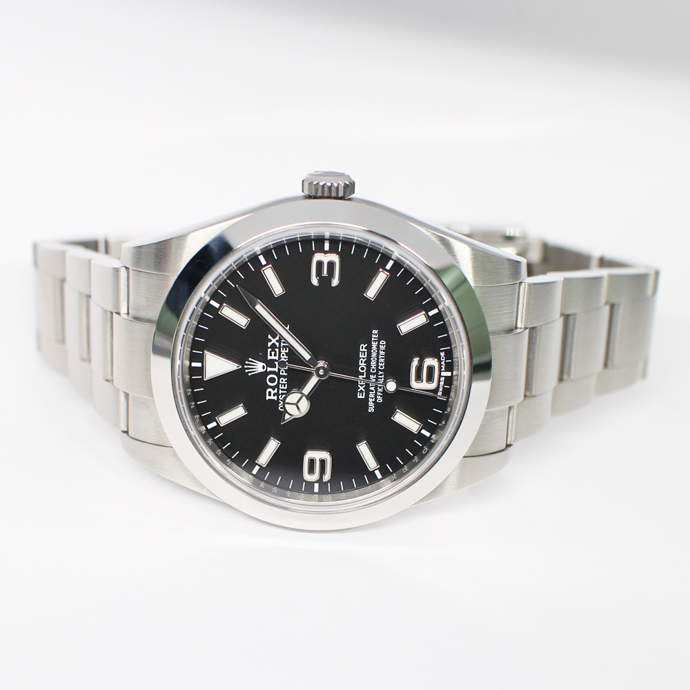 ロレックス エクスプローラーI 214270 ランダム ブラック メンズ 後期 保証書付き 2020年