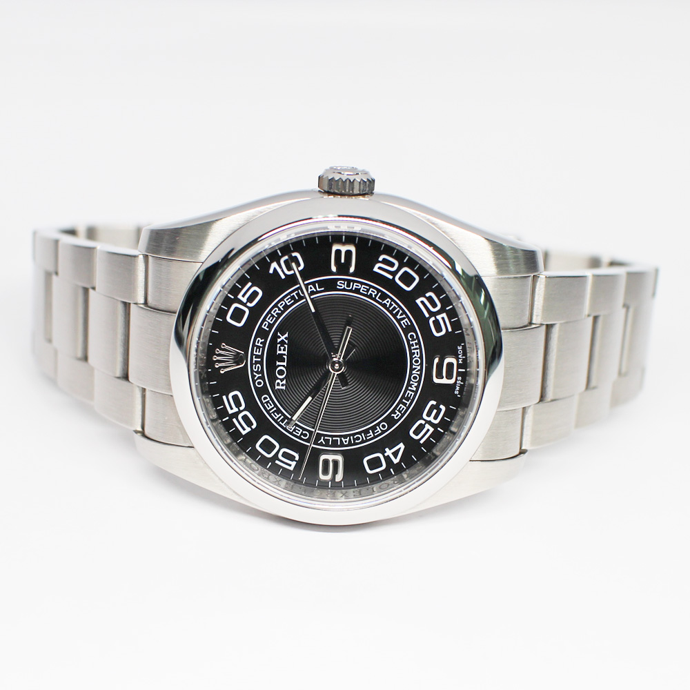 ロレックス オイスターパーペチュアル 116000 M番 ブラック コンセントリック SS 保証書付き