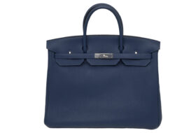 エルメス バーキン40 トゴ ブルー系 シルバー金具 ネイビー D刻印