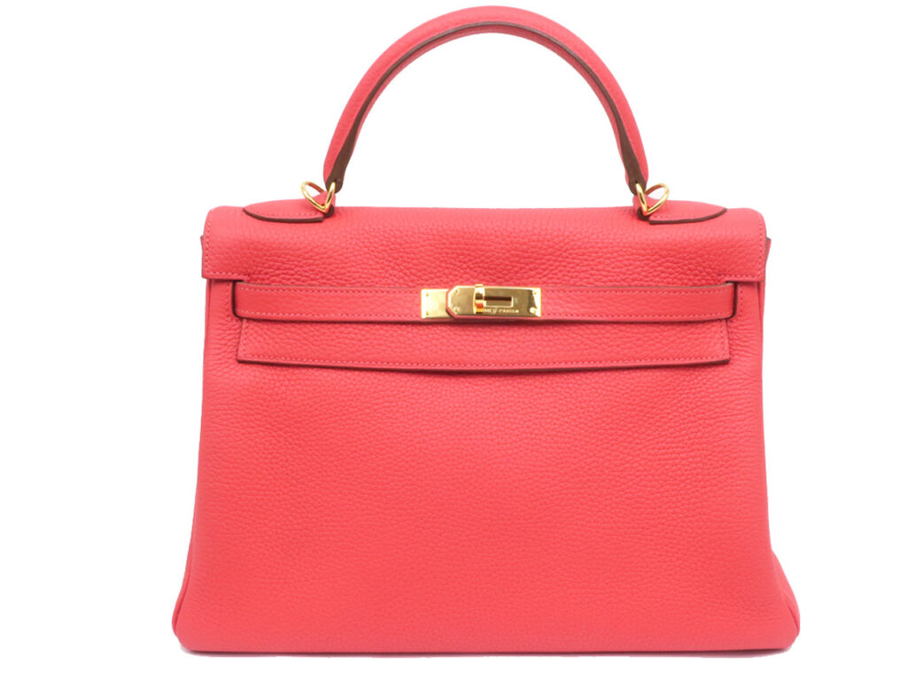 エルメス ケリー32 内縫い トリヨンクレマンス ローズシャイプール ゴールド金具  □R刻印