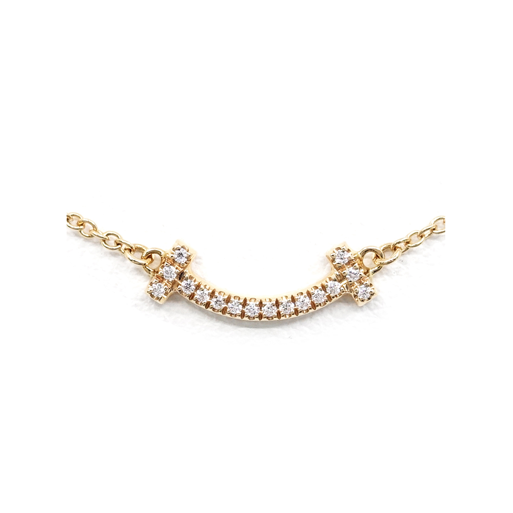 ティファニー TIFFANY Tスマイル ペンダント ネックレス ダイヤモンド 750YG