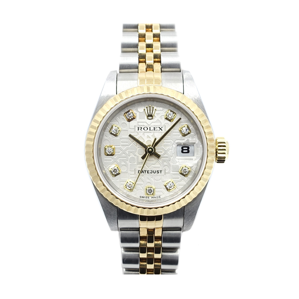 ロレックス ROLEX デイトジャスト シルバーコンピューター 79173G SS×YG ダイヤモンド