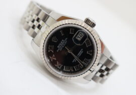 ロレックス デイトジャスト 179174 ブラックローマン文字盤 SS/WG