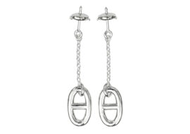 HERMES エルメス シェーヌダンクル ピアス ファランドール MM AG925 シルバー