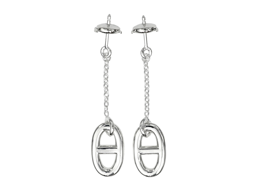 HERMES エルメス シェーヌダンクル ピアス ファランドール MM AG925 シルバー