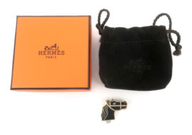 HERMES エルメス ツイリーリング カドリージュ ブラック・ゴールド