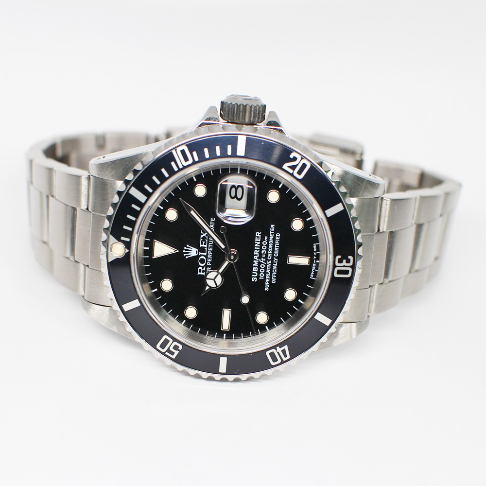 ロレックス サブマリーナ デイト 16610 U番 ブラック トリチウム メンズ 保証書付き
