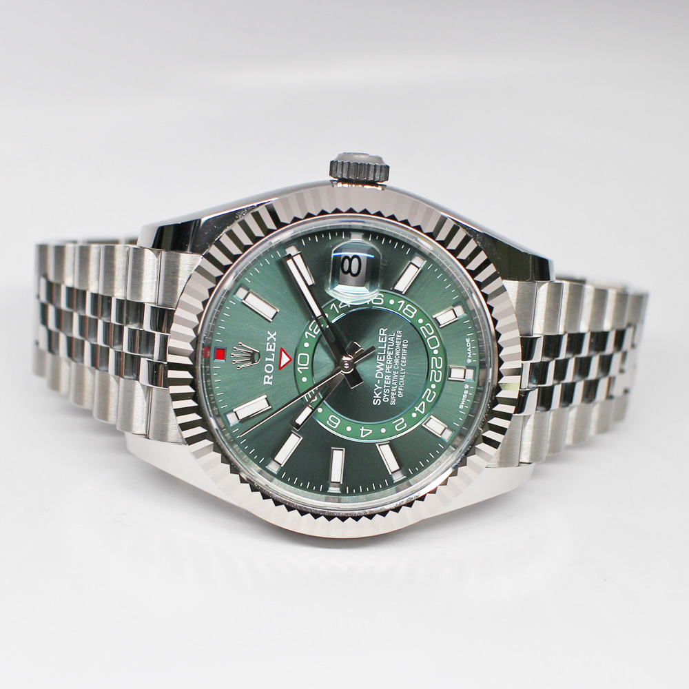 ロレックス スカイドゥエラー 336934 ミントグリーン SS WG ジュビリー メンズ 保証書付き 2024年