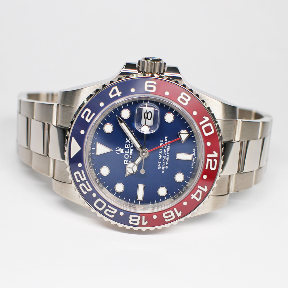 ロレックス GMTマスターII 116719BLRO ランダム ブルー WG 赤青 自動巻き メンズ 保証書付き 2017年
