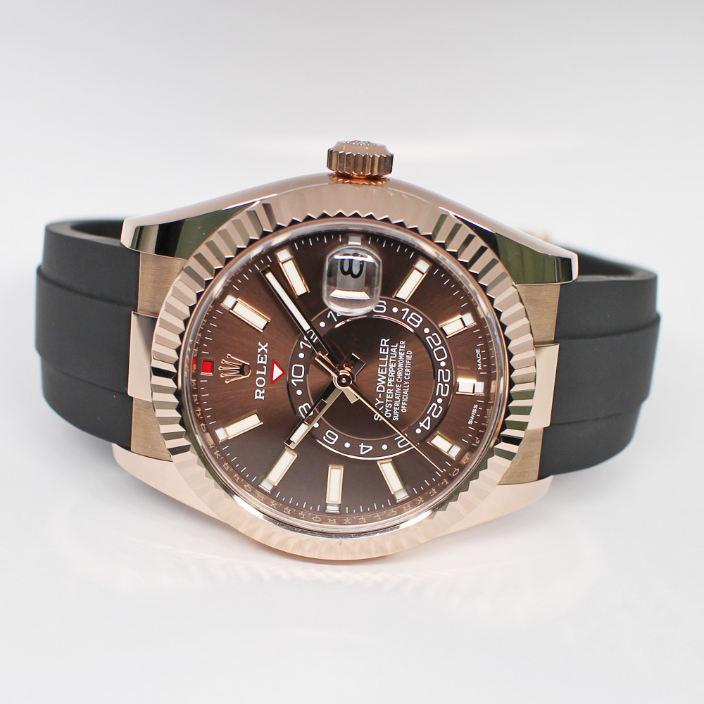ロレックス スカイドゥエラー 326235 ランダム チョコレート RG ラバー 自動巻き メンズ 保証書付き 2022年
