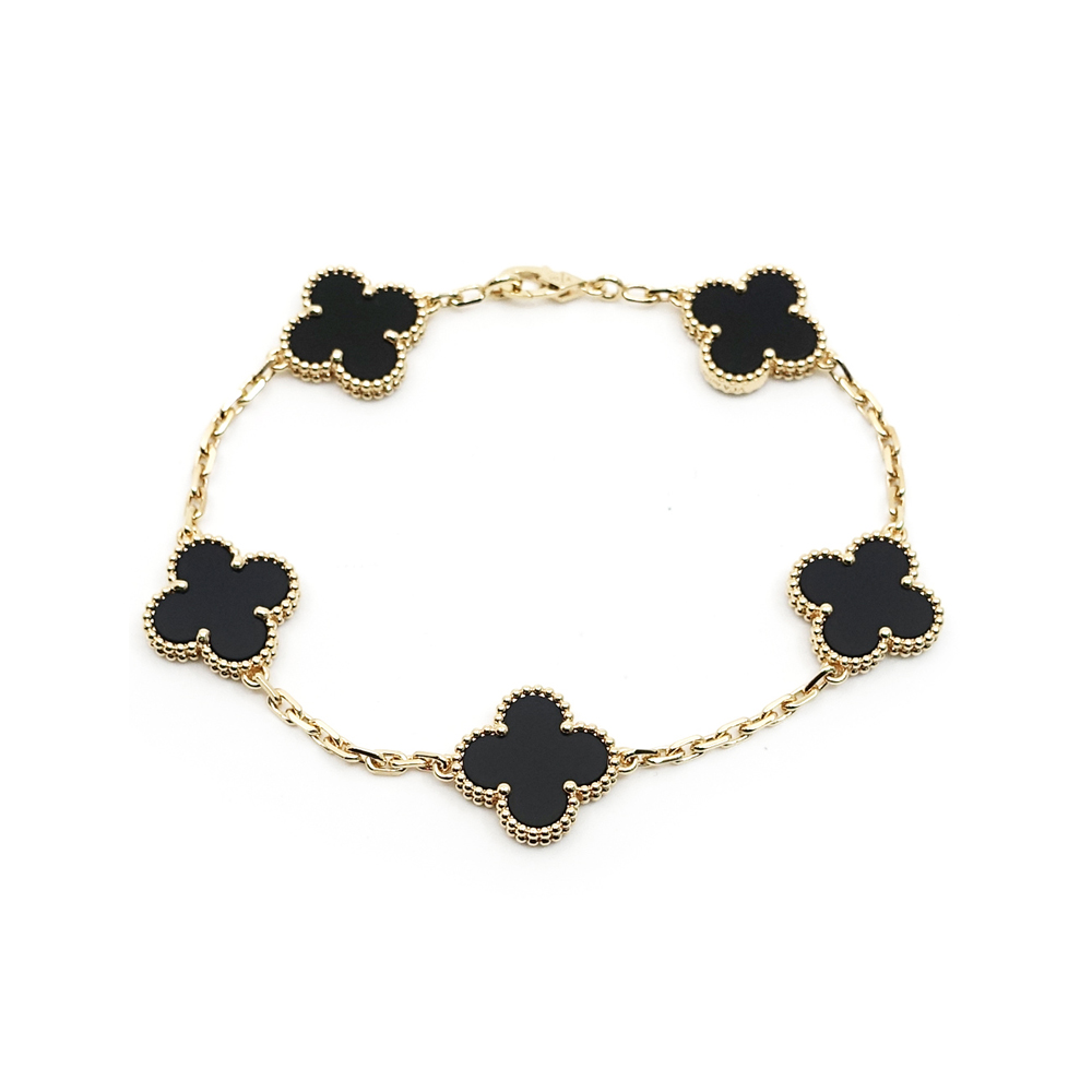 ヴァンクリーフ&アーペル VAN CLEEF&ARPELS ヴィンテージアルハンブラ ブレスレット オニキス 5モチーフ 750YG VCARA41300