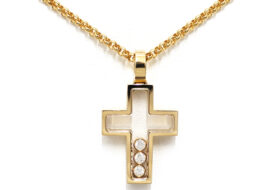 ショパール CHOPARD ハッピーダイヤモンド クロス ネックレス 750YG