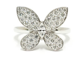 グラフ GRAFF パヴェダイヤモンド バタフライ リング 750WG RGR523