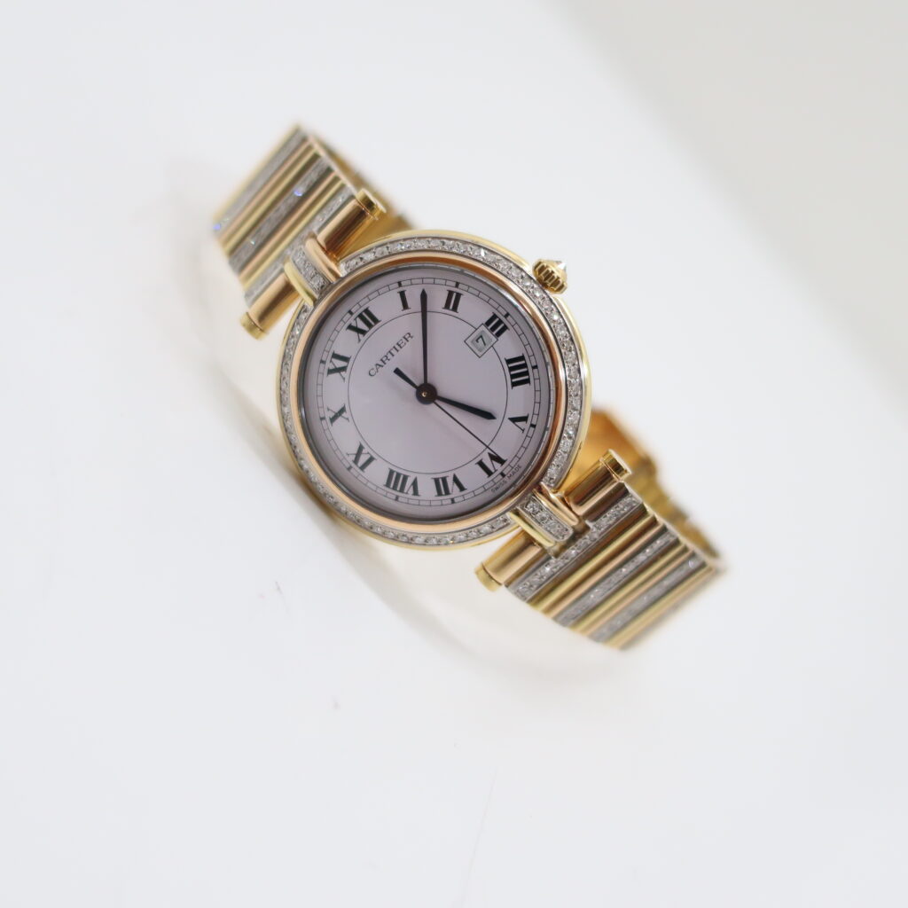 カルティエ ヴァンドームトリニティ K18 イエローゴールド 腕時計 レディース ダイヤモンド