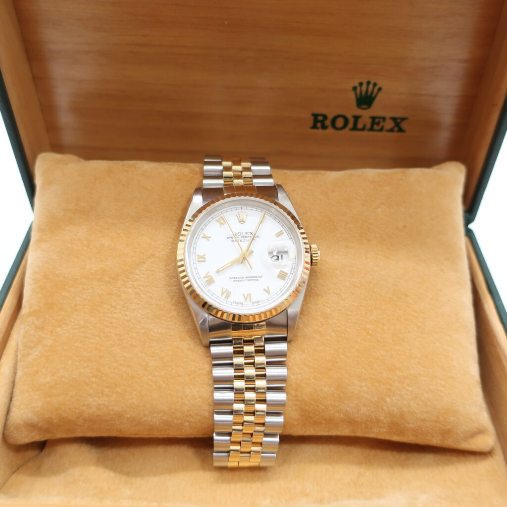 ロレックス デイトジャスト ホワイトローマ文字盤 16233 SS YG イエローゴールド